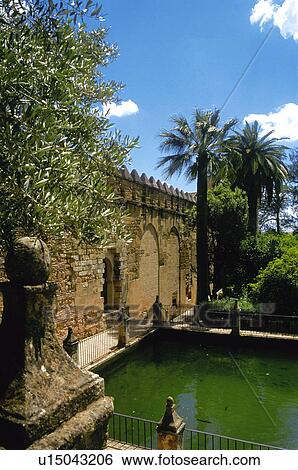 Stock Photograph - Spain, Andalucia, Andalusia, Cordoba, Architecture, Alcazar, Bridge. Fotosearch