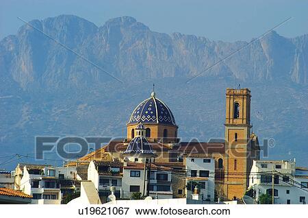 Spain, Alicante, Altea, Architecture, Art, Building, Tower View Large Photo Image Stock Photo - Spain, Alicante, Altea, Architecture, Art, Building, Tower. Fotosearch