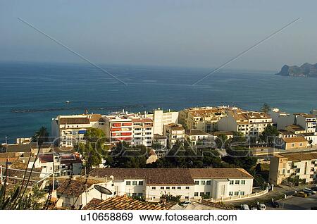 Spain, Alicante, Altea, City, Town, Building, Buildings View Large Photo Image Stock Photo - Spain, Alicante, Altea, City, Town, Building, Buildings. Fotosearch