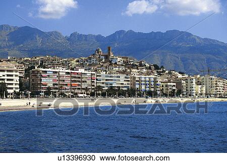 Spain, Alicante, Altea, Summer, Beach, Sand, Shore View Large Photo Image Stock Image - Spain, Alicante, Altea, Summer, Beach, Sand, Shore. Fotosearch