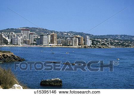 Spain, Alicante, Altea, Summer, Beach, Sand, Shore View Large Photo Image Stock Photograph - Spain, Alicante, Altea, Summer, Beach, Sand, Shore. Fotosearch