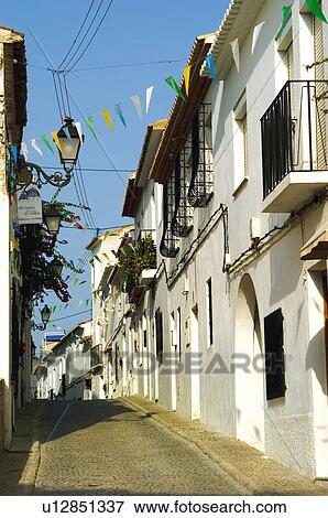 Spain, Alicante, Altea, Village, House, Houses, Street View Large Photo Image Stock Photo - Spain, Alicante, Altea, Village, House, Houses, Street. Fotosearch