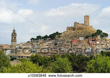 Spain, Alicante, Biar, Village, House, Houses, Castle View Large Photo Image Stock Photo - Spain, Alicante, Biar, Village, House, Houses, Castle. Fotosearch