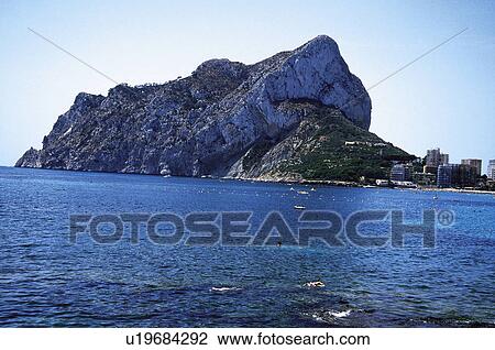 Spain, Alicante, Calpe, Peñon de ifach, Ifach, Rock, Mountain View Large Photo Image Stock Image - Spain, Alicante, Calpe, Peñon de ifach, Ifach, Rock, Mountain. Fotosearch
