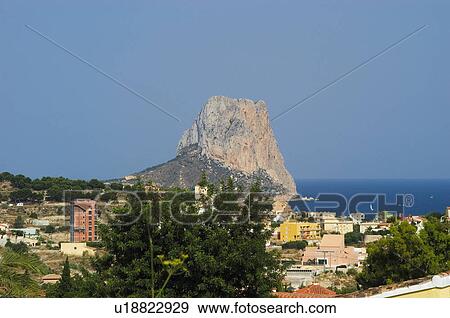 Stock Photo - Spain, Alicante, Calpe, Peñon de ifach, Ifach, Rock, Mountain. Fotosearch
