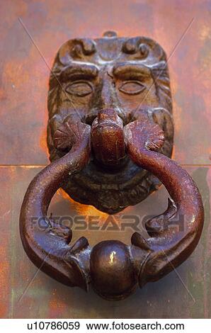 Spain, Alicante, Door, Doorknocker, Iron, Detail View Large Photo Image Stock Photo - Spain, Alicante, Door, Doorknocker, Iron, Detail. Fotosearch