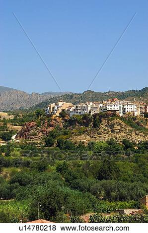 Spain, Alicante, Finestrat, Houses, Village, City, Mountain View Large Photo Image Stock Photo - Spain, Alicante, Finestrat, Houses, Village, City, Mountain. Fotosearch