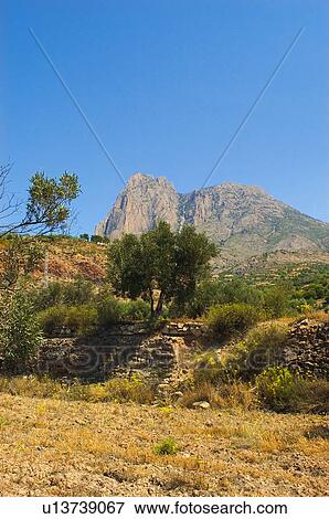 Stock Photo - Spain, Alicante, Finestrat, Nature, Landscape, Mountain, Mountains. Fotosearch