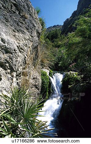 Spain, Alicante, Fuentes de algar, Nature, Landscape, Water, Cascade View Large Photo Image Stock Photograph - Spain, Alicante, Fuentes de algar, Nature, Landscape, Water, Cascade. Fotosearch