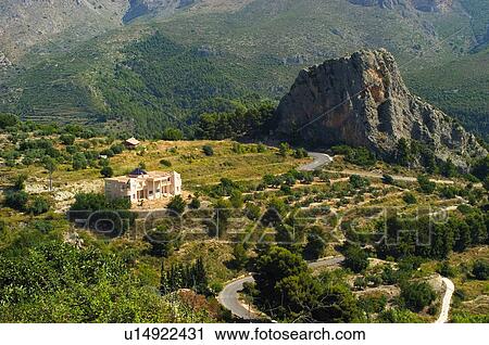Stock Image - Spain, Alicante, Guadalest, Mountain, Mountains, Nature, Landscape. Fotosearch