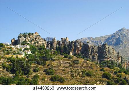 Stock Image - Spain, Alicante, Guadalest, Village, Nature, Landscape, House. Fotosearch