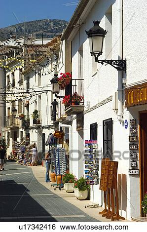 Spain, Alicante, Guadalest, Village, House, Houses, Street View Large Photo Image Stock Photograph - Spain, Alicante, Guadalest, Village, House, Houses, Street. Fotosearch