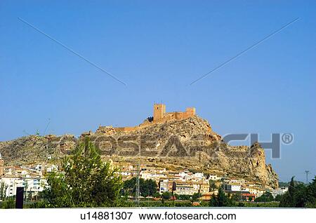 Spain, Alicante, Sax, Village, Tower, Castle, House View Large Photo Image Stock Photo - Spain, Alicante, Sax, Village, Tower, Castle, House. Fotosearch