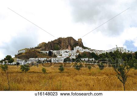 Spain, Andalucia, Andalusia, Cadiz, Zahara de la sierra, City, Views of the city View Large Photo Image Stock Image - Spain, Andalucia, Andalusia, Cadiz, Zahara de la sierra, City, Views of the city. Fotosearch