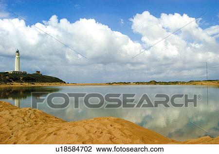 Stock Image - Spain, Andalucia, Andalusia, Cadiz, Trafalgar, Landscape, Sea. Fotosearch