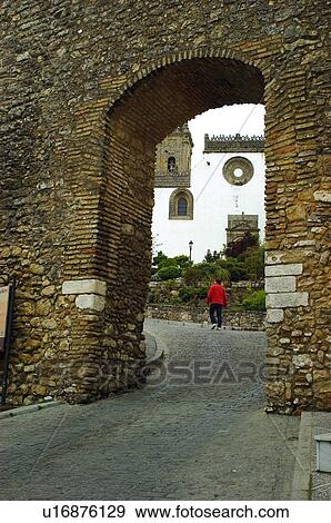 Stock Photo - Spain, Andalucia, Andalusia, Cadiz, Medina Sidonia, City, Arch. Fotosearch