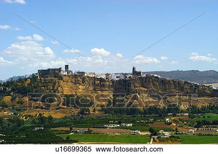 Stock Photography - Spain, Andalucia, Andalusia, Cadiz, Arcos de la frontera, City, Views of the city. Fotosearch