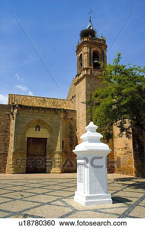 Spain, Andalucia, Andalusia, Huelva, Palos de la frontera, Church, Square View Large Photo Image Stock Image - Spain, Andalucia, Andalusia, Huelva, Palos de la frontera, Church, Square. Fotosearch