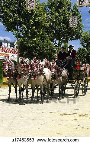 Stock Image - Spain, Andalucia, Andalusia, Sevilla, Stand, Stall, Fair. Fotosearch