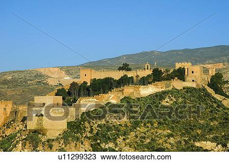 Stock Image - Spain, Andalucia, Andalusia, Almeria, Citadel, Fortress, City. Fotosearch