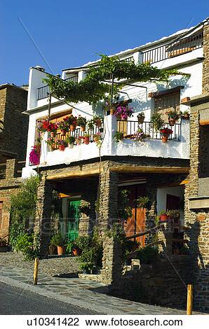 Stock Image - Spain, Andalucia, Andalusia, Granada, Bubion, Village, Mountain. Fotosearch