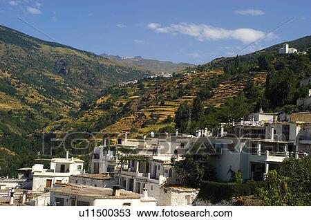 Stock Image - Spain, Andalucia, Andalusia, Granada, Campaneira, Bubion, Pampaneira. Fotosearch