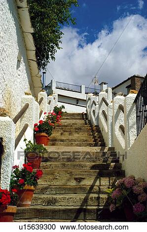 Stock Image - Spain, Andalucia, Andalusia, Granada, Trevelez, House, Houses. Fotosearch