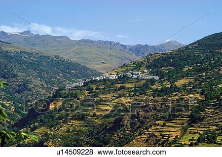 Stock Photo - Spain, Andalucia, Andalusia, Granada, Capileira, Village, Mountain. Fotosearch