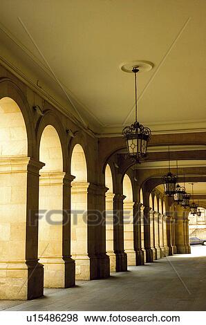 Spain, Galicia, A coruña, Coruña, Art, Architecture, Arcade View Large Photo Image Stock Photo - Spain, Galicia, A coruña, Coruña, Art, Architecture, Arcade. Fotosearch