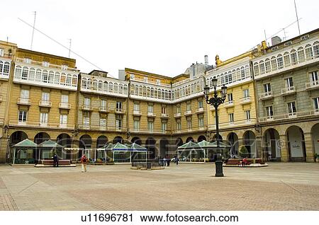 Spain, Galicia, Coruña, A coruña, City, Town, Building View Large Photo Image Stock Image - Spain, Galicia, Coruña, A coruña, City, Town, Building. Fotosearch
