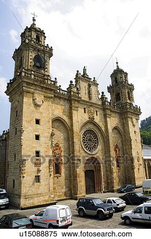 Stock Photography - Spain, Galicia, Mondoñedo, Art, Architecture, Belfry, Bell tower. Fotosearch