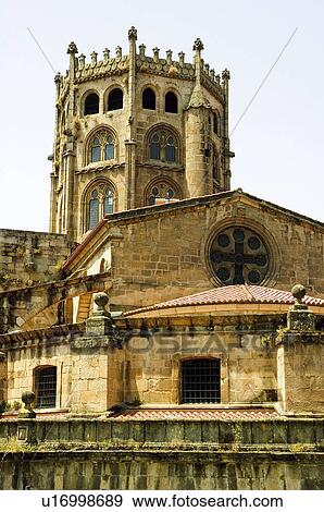 Spain Galicia Orense architecture Cathedral View Large Photo Image Stock Photo - Spain Galicia Orense architecture Cathedral. Fotosearch