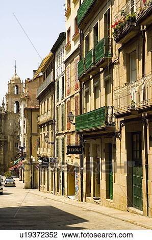 Spain, Galicia, Orense, San juan austria, Street, Building, Buildings View Large Photo Image Stock Image - Spain, Galicia, Orense, San juan austria, Street, Building, Buildings. Fotosearch