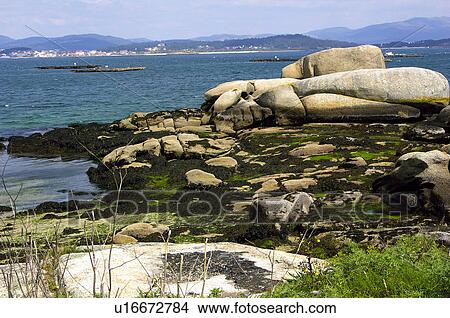 Spain, Galicia, Pontevedra, Arousa, Island, Arousa island, Sea View Large Photo Image Picture - Spain, Galicia, Pontevedra, Arousa, Island, Arousa island, Sea. Fotosearch