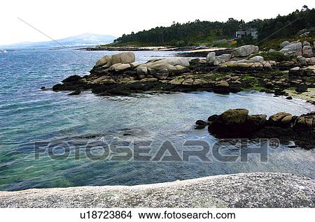 Picture - Spain, Galicia, Pontevedra, Arousa, Island, Arousa island, Sea. Fotosearch