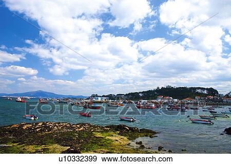Spain, Galicia, Pontevedra, Arousa, Island, Arousa island, Sea View Large Photo Image Stock Photo - Spain, Galicia, Pontevedra, Arousa, Island, Arousa island, Sea. Fotosearch