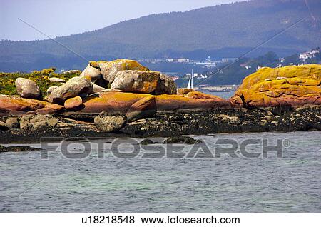 Spain, Galicia, Pontevedra, Arousa, Island, Arousa island, Sea View Large Photo Image Stock Photo - Spain, Galicia, Pontevedra, Arousa, Island, Arousa island, Sea. Fotosearch