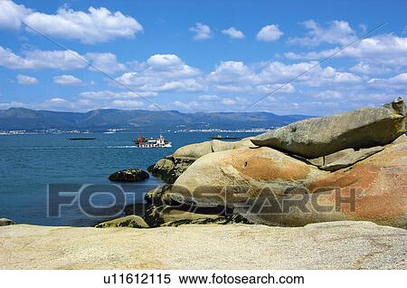 Stock Photography - Spain, Galicia, Pontevedra, Arousa, Island, Arousa island, Sea. Fotosearch