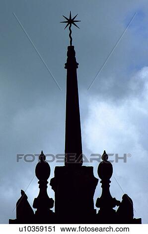 Stock Image - Spain, Galicia, Santiago, Compostela, Santiago compostela, Monument, Cross. Fotosearch