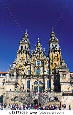 Spain, Galicia, Santiago, Compostela, Santiago compostela, Art, Monument View Large Photo Image Stock Photo - Spain, Galicia, Santiago, Compostela, Santiago compostela, Art, Monument. Fotosearch