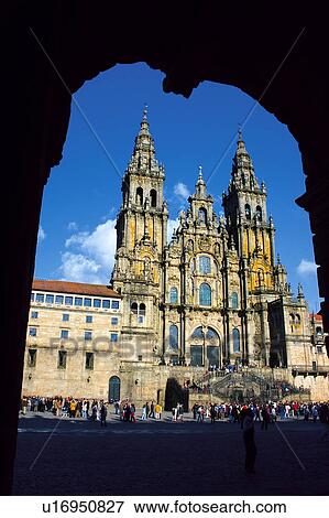 Spain, Galicia, Santiago, Compostela, Santiago compostela, Art, Monument View Large Photo Image Stock Photo - Spain, Galicia, Santiago, Compostela, Santiago compostela, Art, Monument. Fotosearch