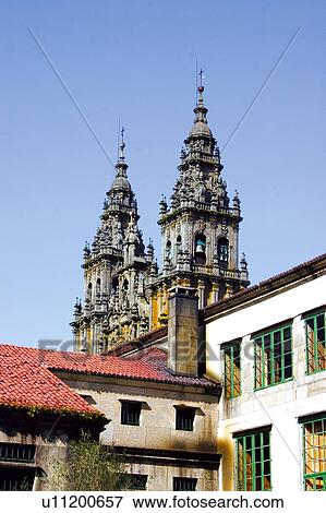 Spain Galicia Santiago View Large Photo Image Stock Photo - Spain Galicia Santiago. Fotosearch