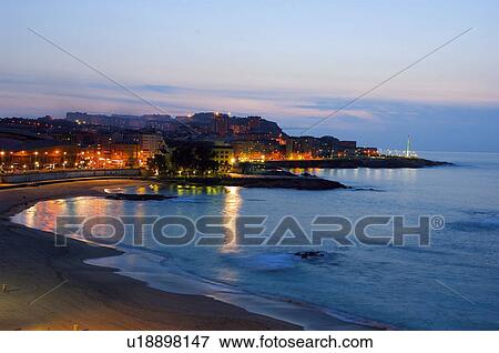Spanish coruña beach View Large Photo Image Stock Photo - Spanish coruña beach. Fotosearch