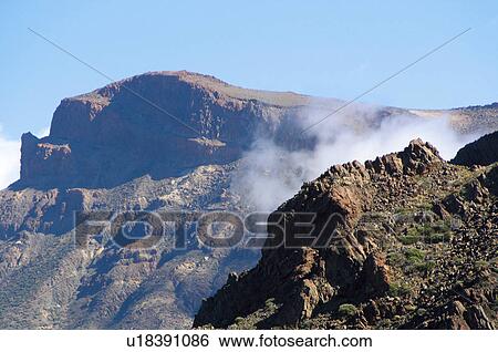 Stock Photograph - Spain, Canary islands, Island, Islands, Tenerife, Nature, Mountain. Fotosearch
