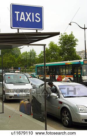 Stock Image - Europe, France, Paris, European city, City, Town, Car. Fotosearch