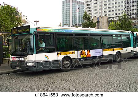 Stock Image - Europe, France, Paris, European city, City, Town, Public transport. Fotosearch