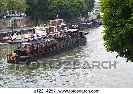 Stock Photo - Europe, France, Paris, European city, City, Town, River. Fotosearch