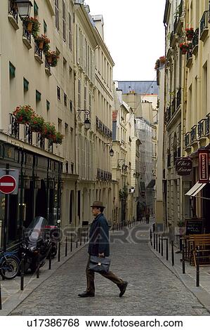 Europe, France, Paris, European city, City, Town, Street View Large Photo Image Stock Photo - Europe, France, Paris, European city, City, Town, Street. Fotosearch