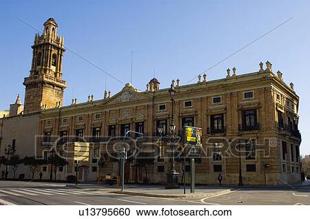 Spain, Comunidad valenciana, Valencia, City, Town, Architecture, Building View Large Photo Image Stock Image - Spain, Comunidad valenciana, Valencia, City, Town, Architecture, Building. Fotosearch