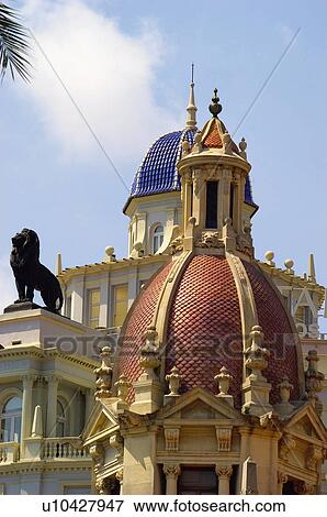 Spain, Comunidad valenciana, Valencia, City, Town, Architecture, Building View Large Photo Image Stock Photo - Spain, Comunidad valenciana, Valencia, City, Town, Architecture, Building. Fotosearch